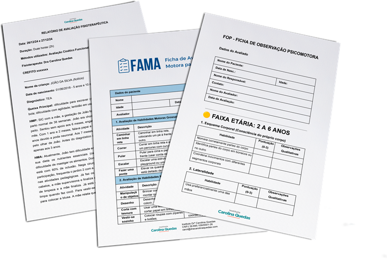 Fichas e modelo de relatório do Box prontos para imprimir
